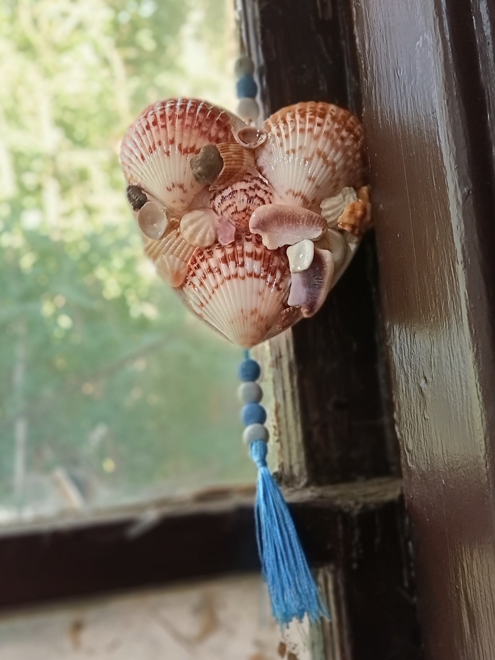 Handmade Coastal Heart Seashell Wall Hanging
